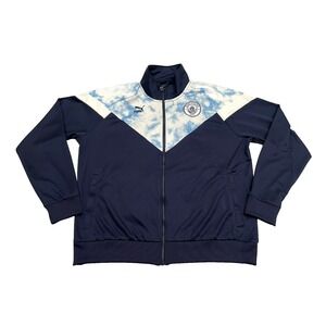 PUMA Manchester City Soccer MCFC Iconic MCS Mesh Track Jacket XL Blue Full Zip